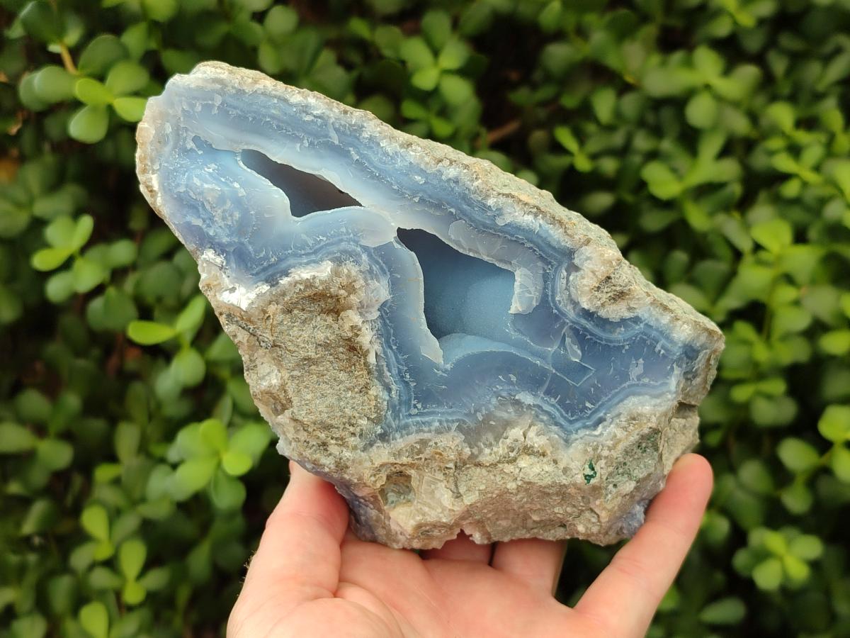 Natural Blue Lace Agate Specimens x 3 From Nsanje, Malawi - Toprock Gemstones and Minerals 