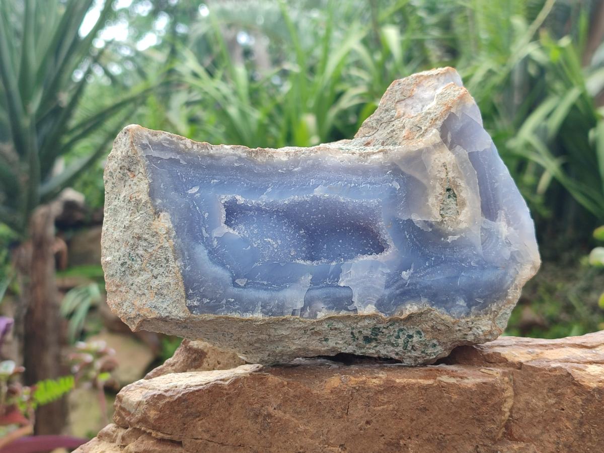 Natural Blue Lace Agate Specimens x 3 From Nsanje, Malawi - Toprock Gemstones and Minerals 