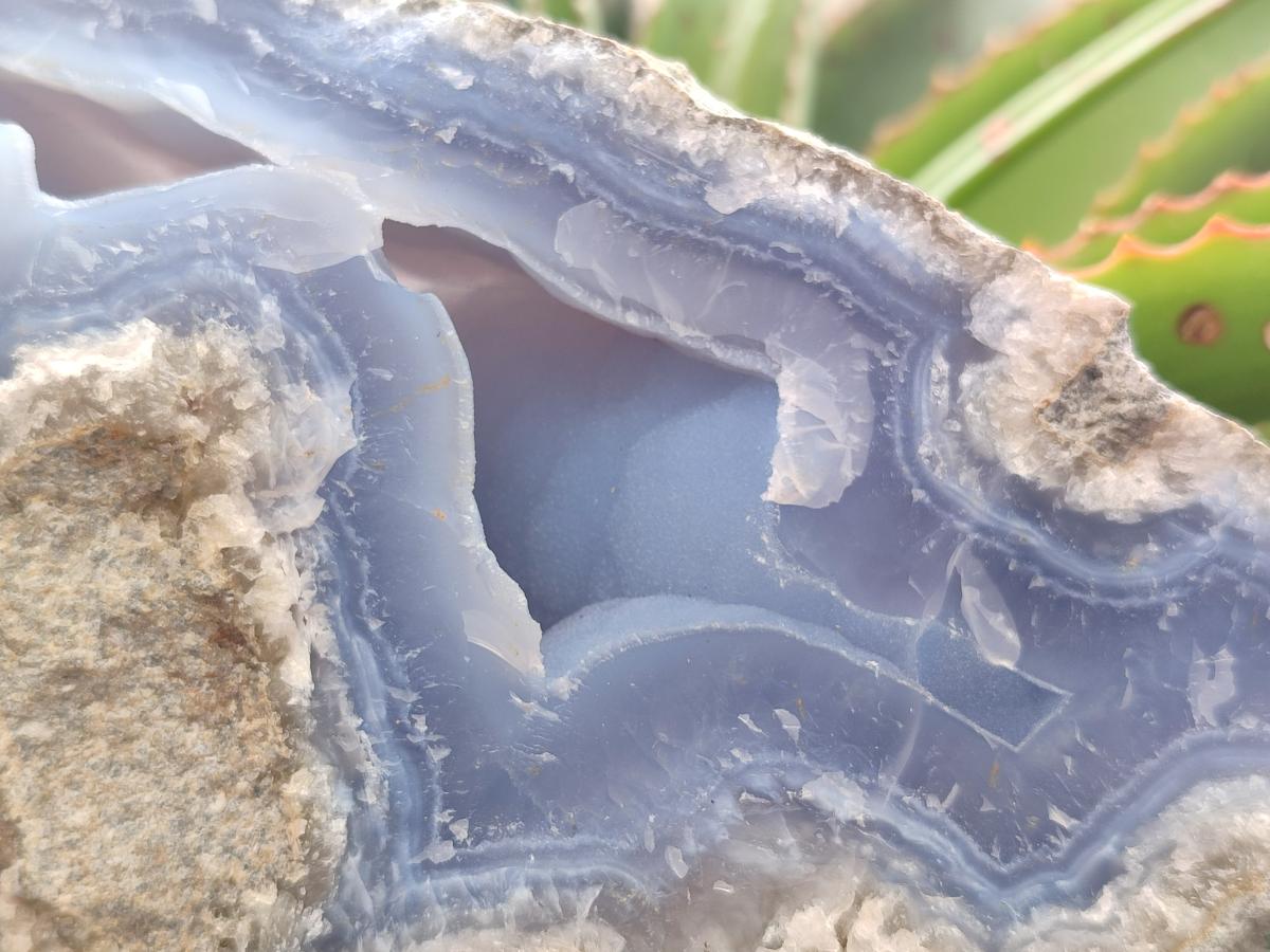 Natural Blue Lace Agate Specimens x 3 From Nsanje, Malawi