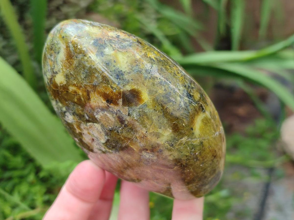Polished Green Opal Standing Free Forms x 4 From Betroka, Madagascar
