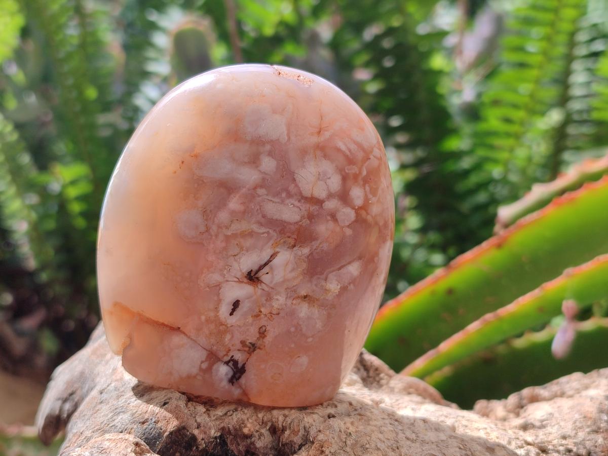 Polished Mixed Flower Agate Spheres and Standing Free Forms x 6 From Antsahalova, Madagascar