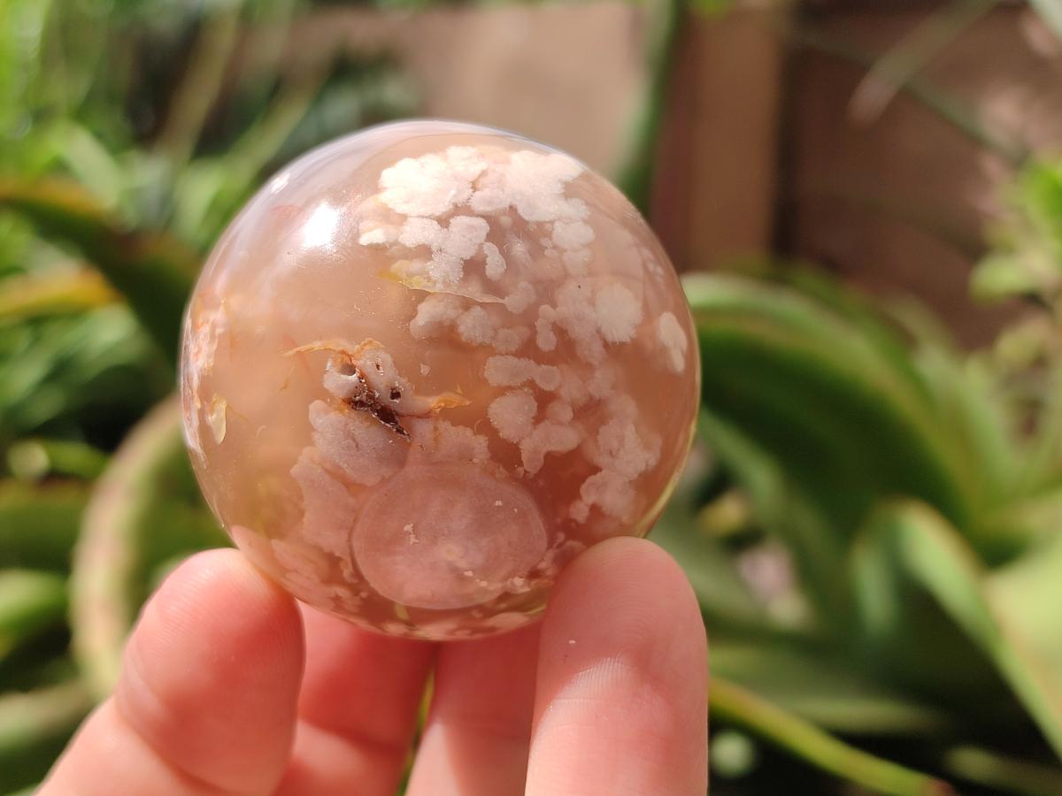 Polished Mixed Flower Agate Spheres and Standing Free Forms x 6 From Antsahalova, Madagascar