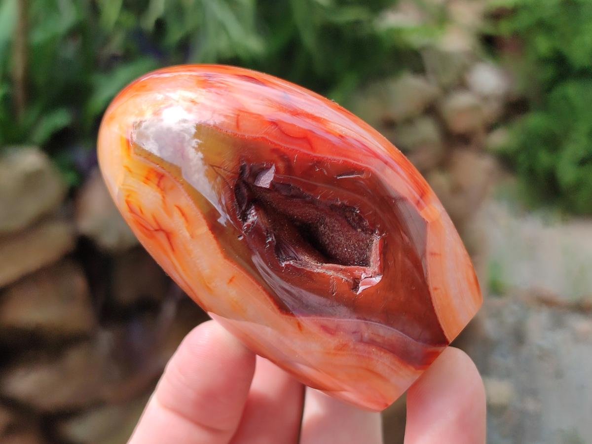 Polished Carnelian Agate Gemstone Standing Free Forms x 4 From Madagascar