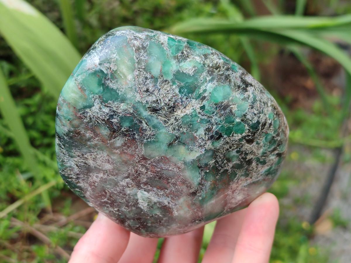 Polished Emerald Mica 'Mutokolite' Standing Free Forms x 2 From Mutoko, Zimbabwe