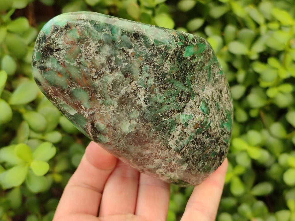 Polished Emerald Mica 'Mutokolite' Standing Free Forms x 2 From Mutoko, Zimbabwe
