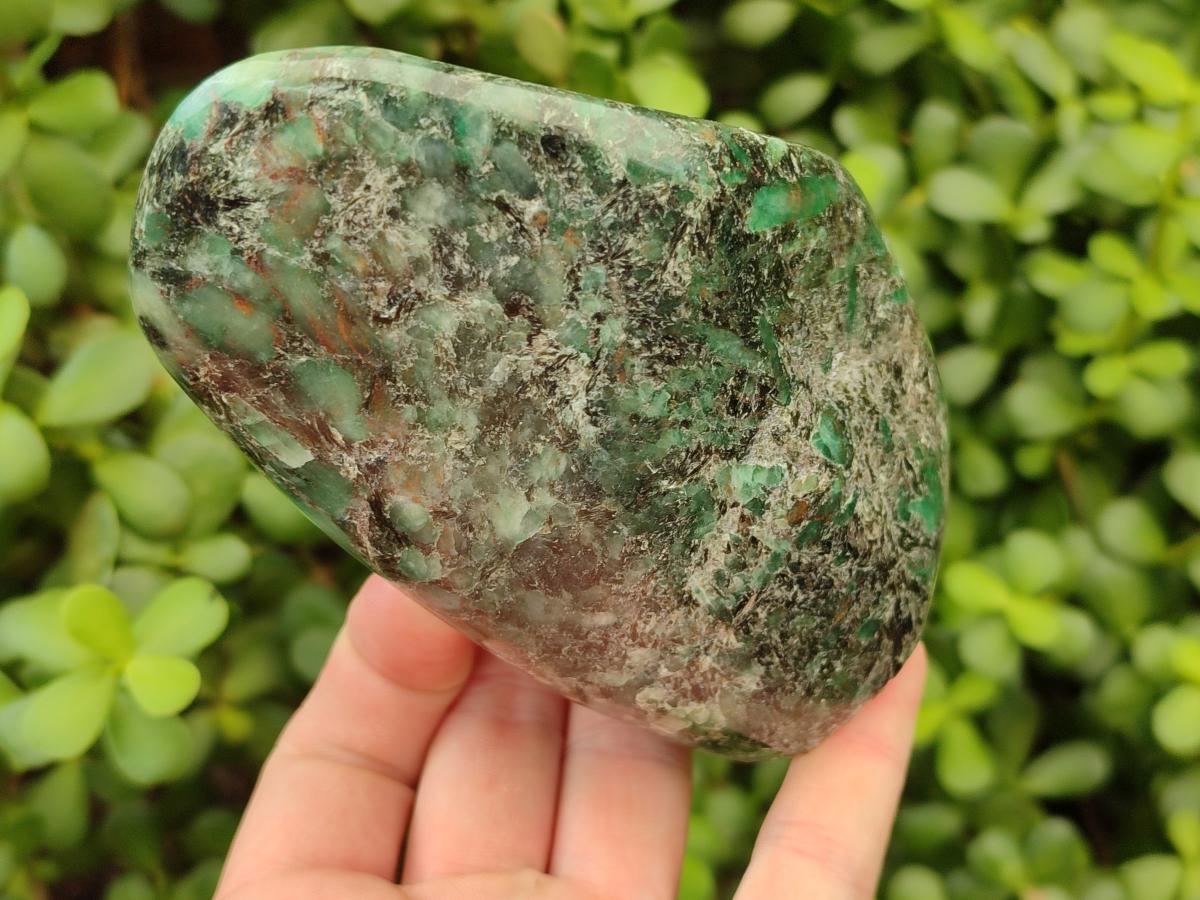 Polished Emerald Mica 'Mutokolite' Standing Free Forms x 2 From Mutoko, Zimbabwe