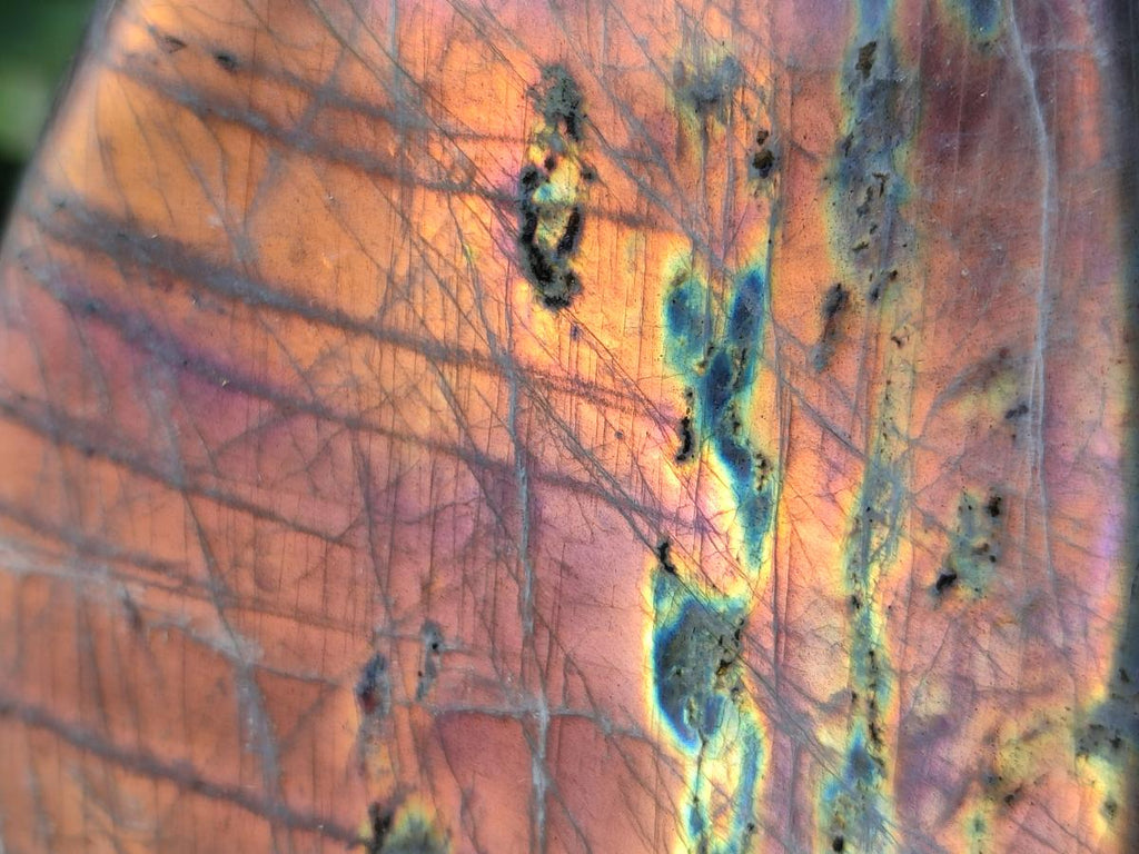 Polished Rare Purple Sunset Flash Labradorite Standing Free Form x 1 From Madagascar