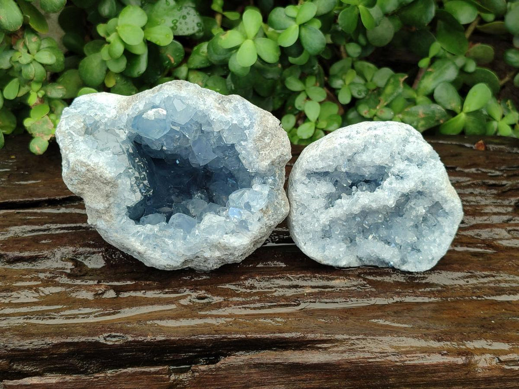 Natural Blue Celestite Specimens x 2 From Sakoany, Madagascar