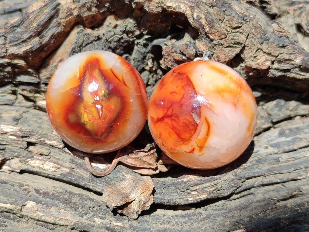 Polished Carnelian Agate Gemstone Spheres x 12 From Madagascar - Toprock Gemstones and Minerals 
