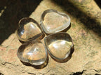 Polished Small Smokey and Clear Quartz Hearts x 35 From Madagascar
