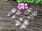 Polished Small Smokey and Clear Quartz Hearts x 35 From Madagascar