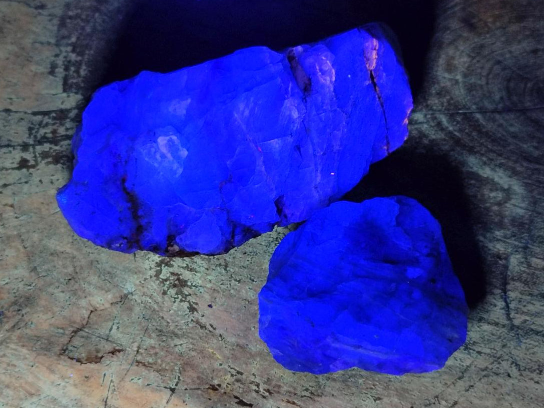 Natural Watermelon Fluorite Cobbed Specimens x 7 From Uis, Namibia