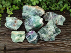 Natural Watermelon Fluorite Cobbed Specimens x 7 From Uis, Namibia