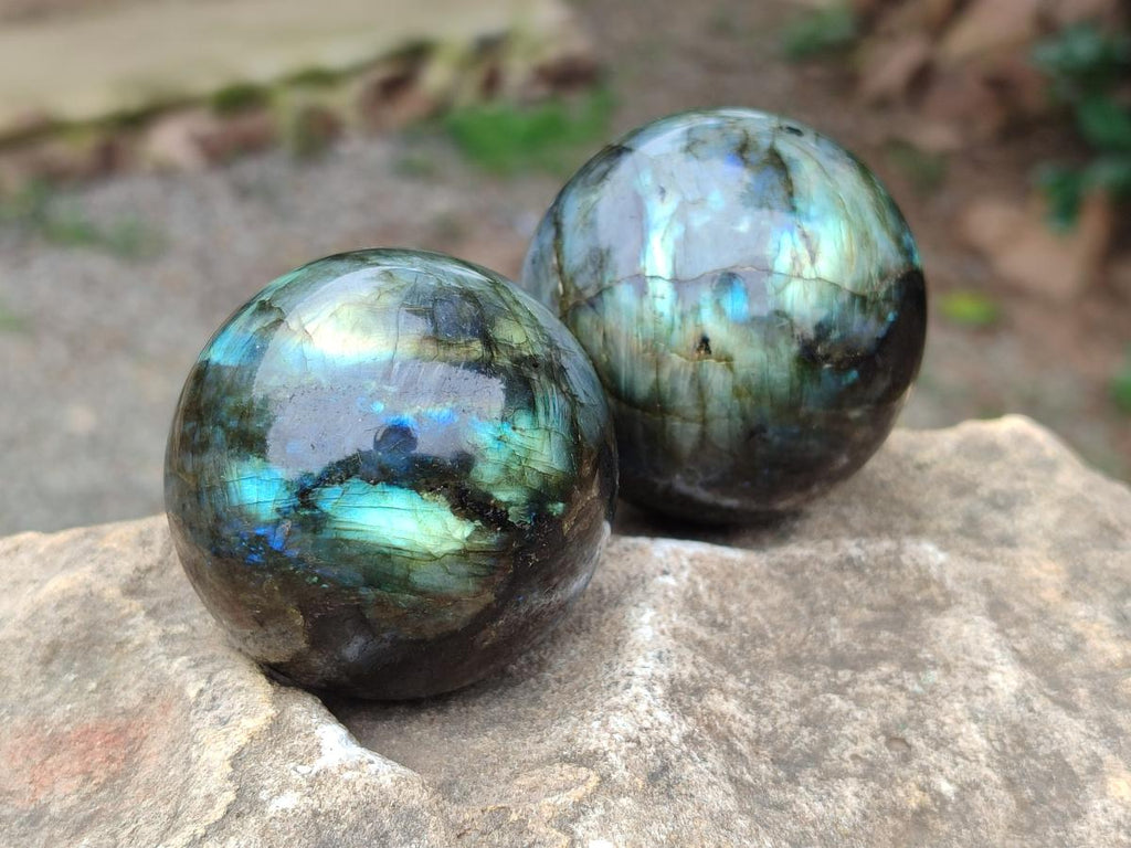 Polished Labradorite Spheres x 6 From Madagascar