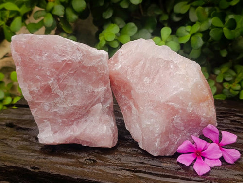 Natural Cobbed Rose Quartz Specimens x 5 From Northern Cape, South Africa