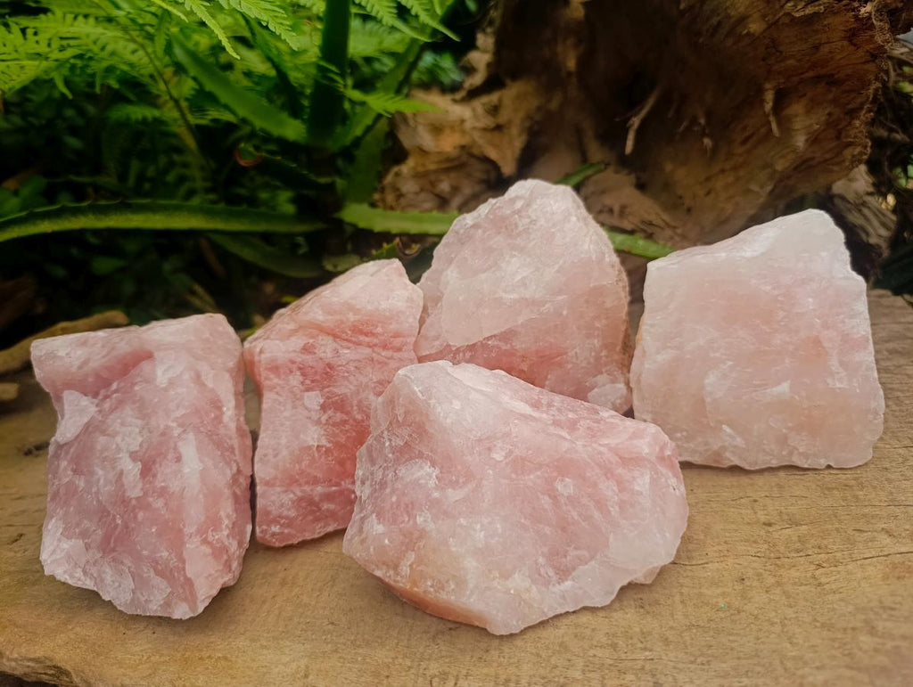 Natural Cobbed Rose Quartz Specimens x 5 From Northern Cape, South Africa