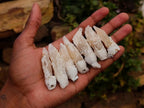 Natural Drusy Quartz Coated Spearhead Calcite Crystals x 38 From Albert's Mountain, Lesotho