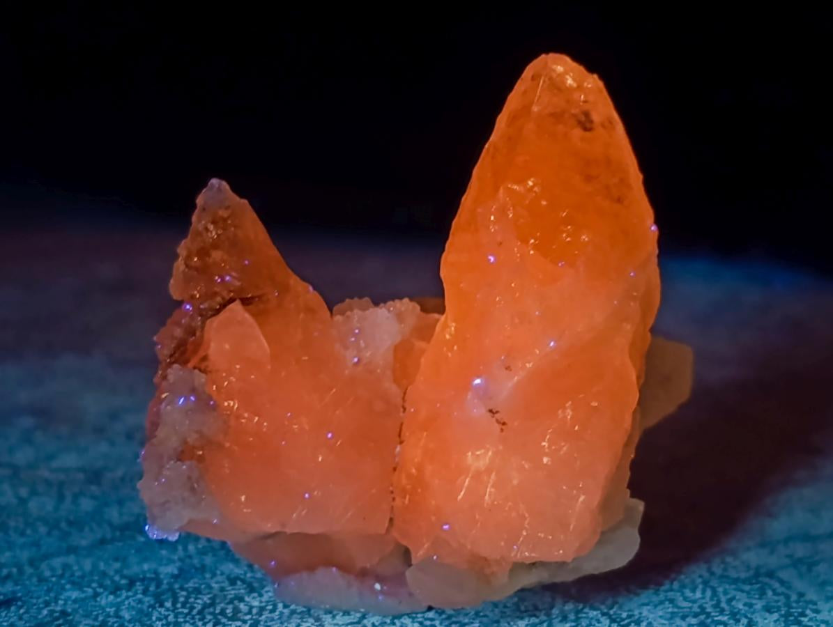 Natural Drusy Quartz Coated Spearhead Calcite Crystals x 38 From Albert's Mountain, Lesotho