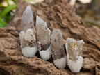 Natural Drusy Quartz Coated Spearhead Calcite Crystals x 38 From Albert's Mountain, Lesotho