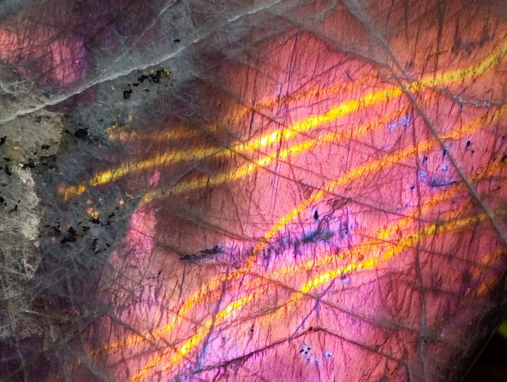 Polished Rare Purple Sunset Flash Labradorite Standing Free Form x 1 From Madagascar - Toprock Gemstones and Minerals 