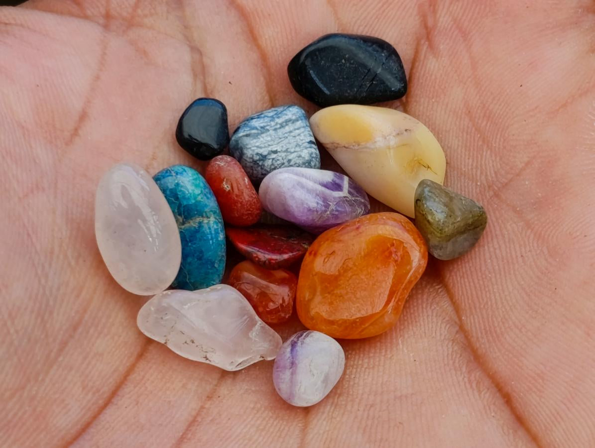 Polished Mini Mixed Tumbled Stone Tubs x 5 From Southern Africa