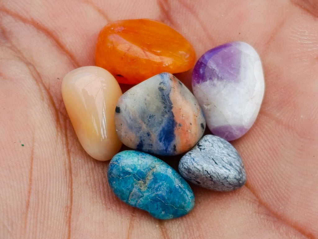 Polished Mini Mixed Tumbled Stone Tubs x 5 From Southern Africa