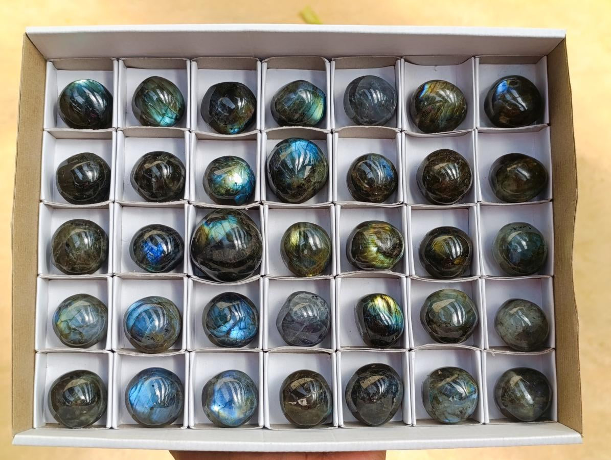 Polished Rounded Labradorite Free Forms x 35 From Madagascar