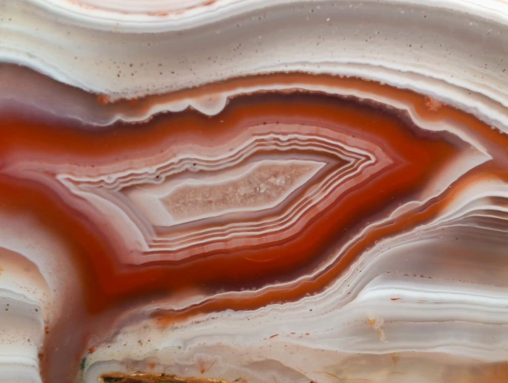 Polished One Side Red Shashe River Agate Nodules x 4 From Shashe River, Zimbabwe