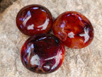 Polished Carnelian Agate Gemstone Galets x 12 From Madagascar