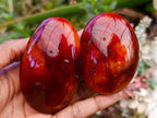 Polished Carnelian Agate Gemstone Galets x 12 From Madagascar