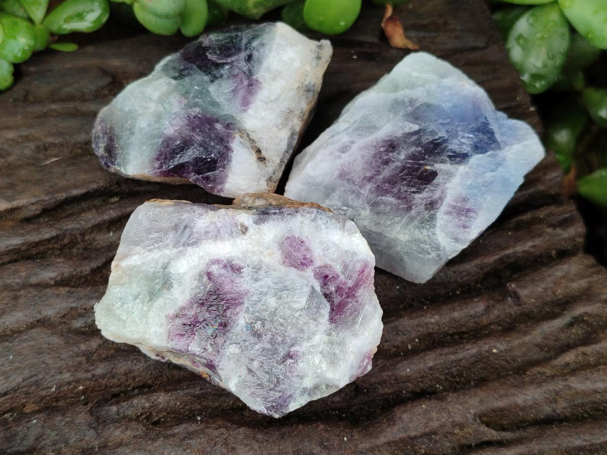 Natural Watermelon Fluorite Cobbed Specimens x 24 From Uis, Namibia
