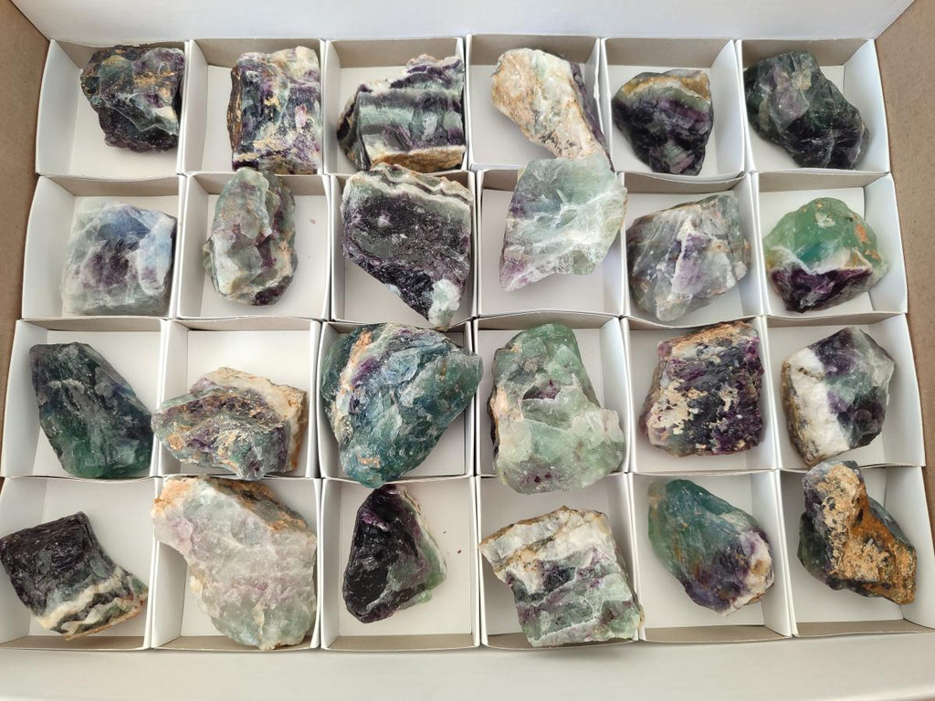 Natural Watermelon Fluorite Cobbed Specimens x 24 From Uis, Namibia