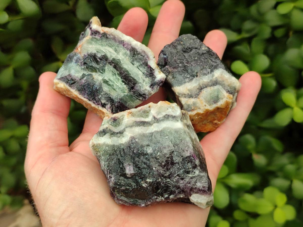 Natural Watermelon Fluorite Cobbed Specimens x 24 From Uis, Namibia