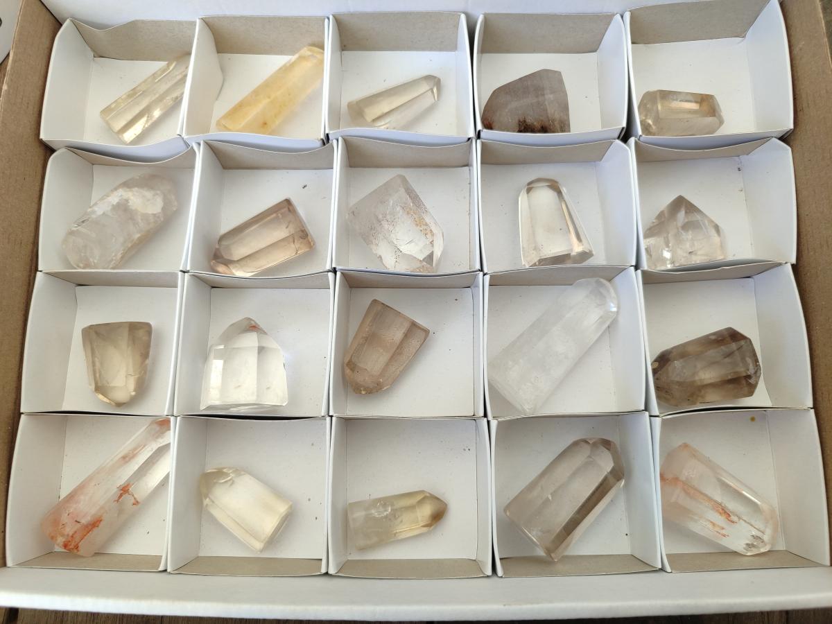 Polished Mixed Selected Quartz Crystals x 20 From Madagascar