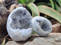 Polished Blue Celestite Eggs x 2 From Sakoany, Madagascar