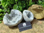 Polished Blue Celestite Eggs x 2 From Sakoany, Madagascar