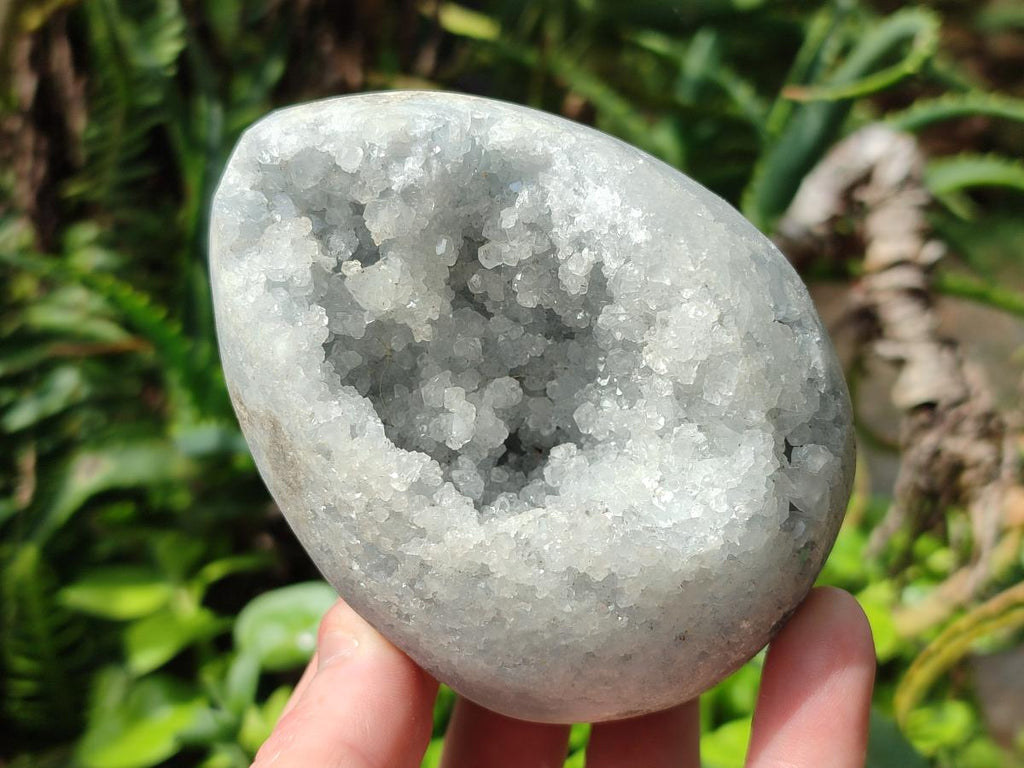 Polished Blue Celestite Eggs x 2 From Sakoany, Madagascar