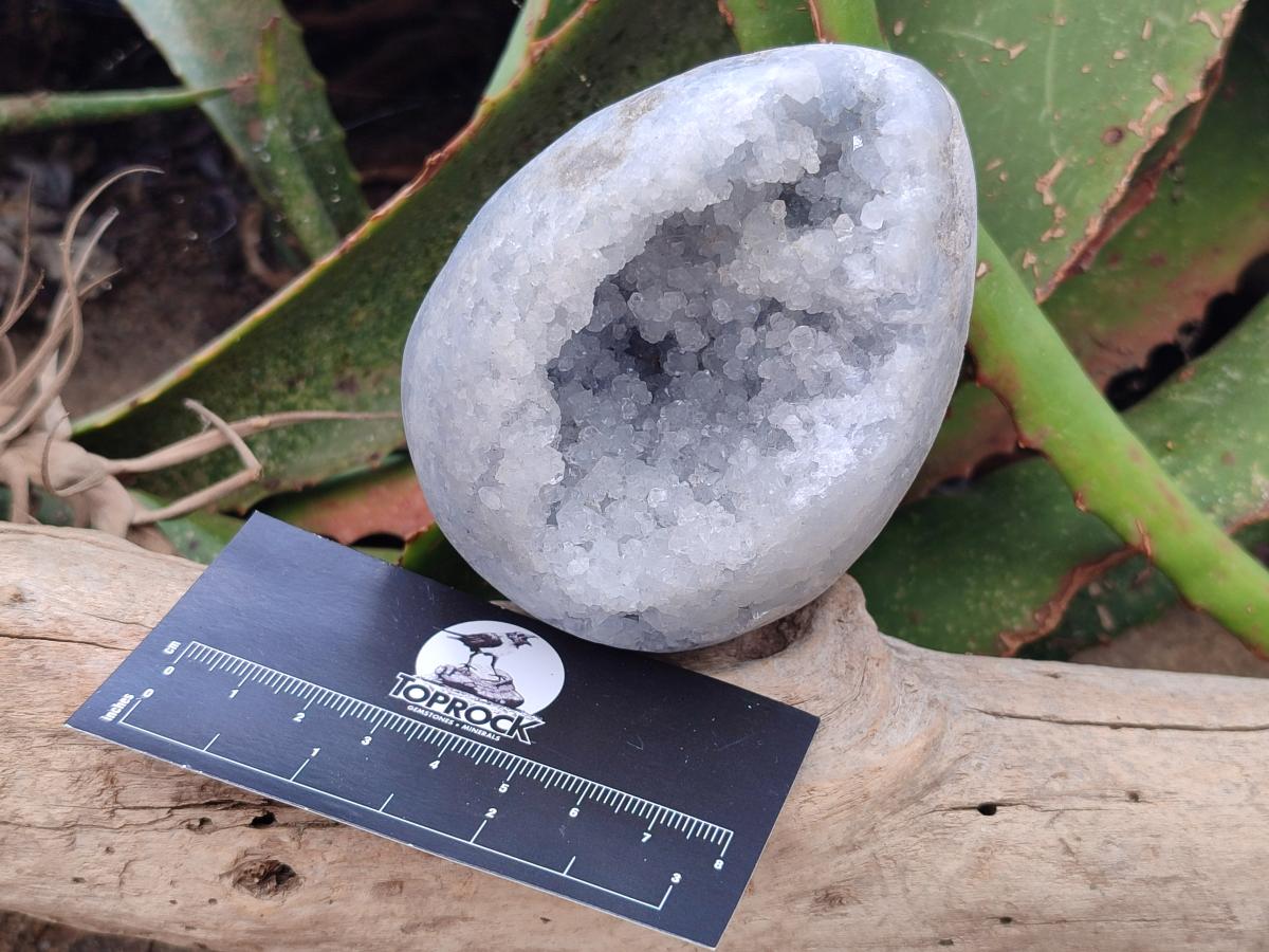 Polished Blue Celestite Eggs x 2 From Sakoany, Madagascar