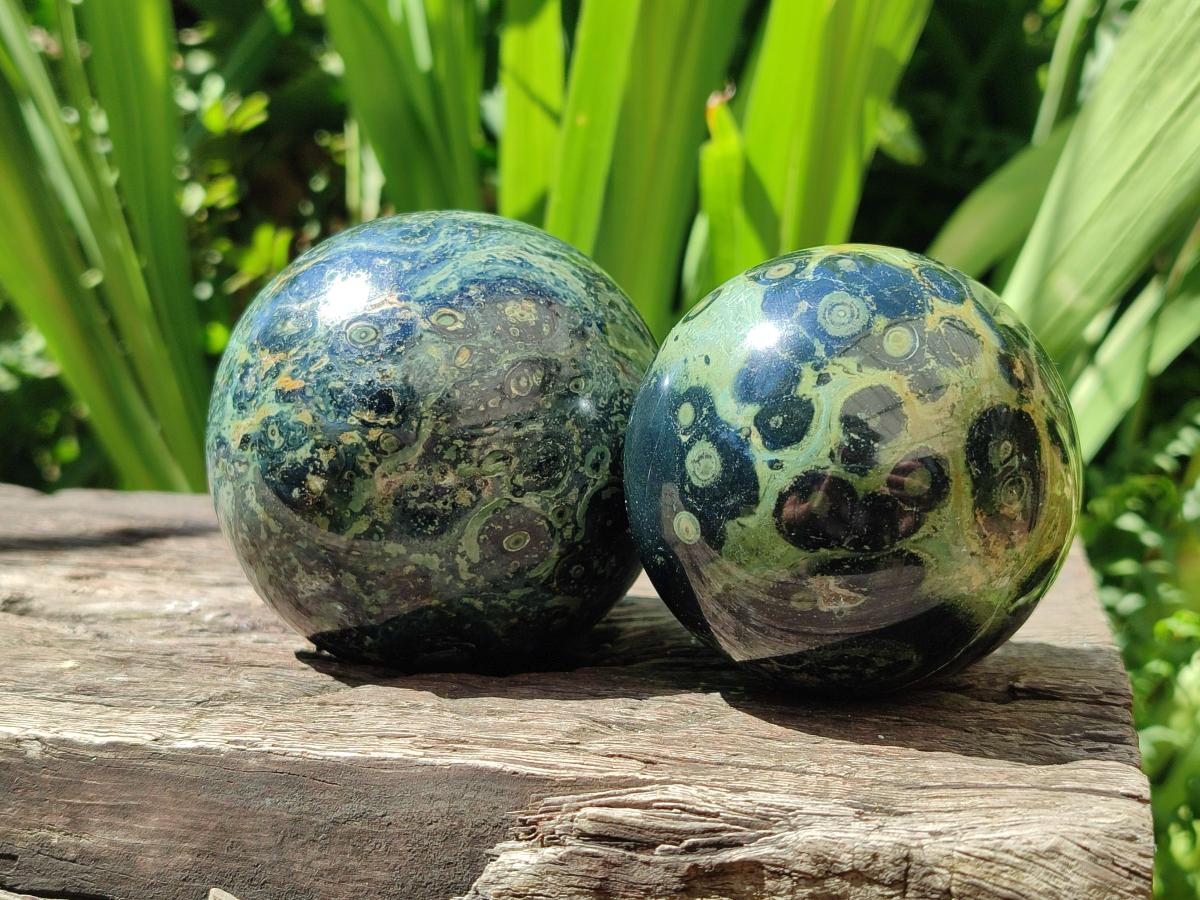 Polished Stromatolite Spheres x 2 From Katsepy, Madagascar