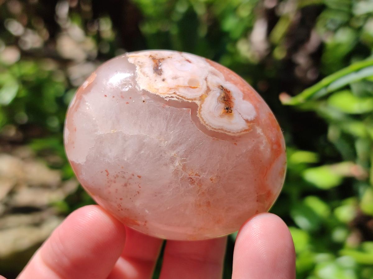 Polished Flower Agate Palm Stones x 20 From Antsahalova, Madagascar