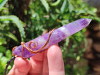 Hand Made Double Terminated Amethyst Copper Wire Wrapped Pendants - Sold Per Item - From Zambia - Toprock Gemstones and Minerals 