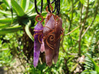 Hand Made Double Terminated Amethyst Copper Wire Wrapped Pendants - Sold Per Item - From Zambia - Toprock Gemstones and Minerals 