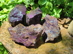 Natural Metallic Cobbed Purpurite Specimens x 4 From Erongo, Namibia
