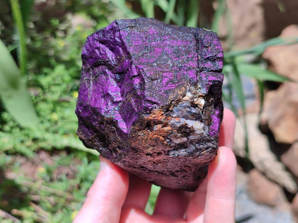 Natural Metallic Cobbed Purpurite Specimens x 4 From Erongo, Namibia