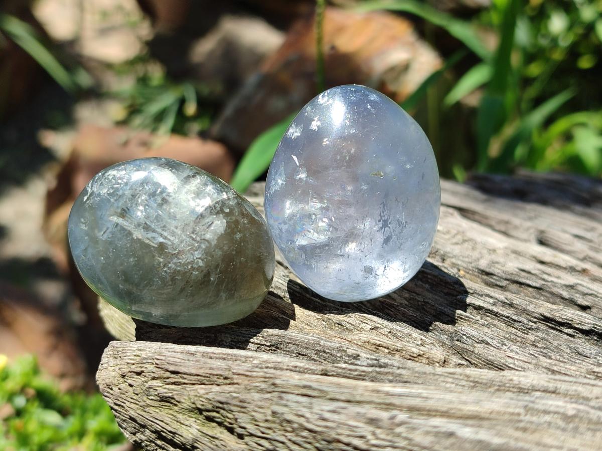 Polished Large Blue Celestite Free Form Crystals x 12 From Sakoany, Madagascar
