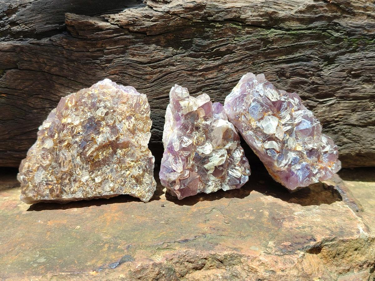 Natural Rare Amethyst Asylum Quartz Clusters x 12 From Luena, Congo