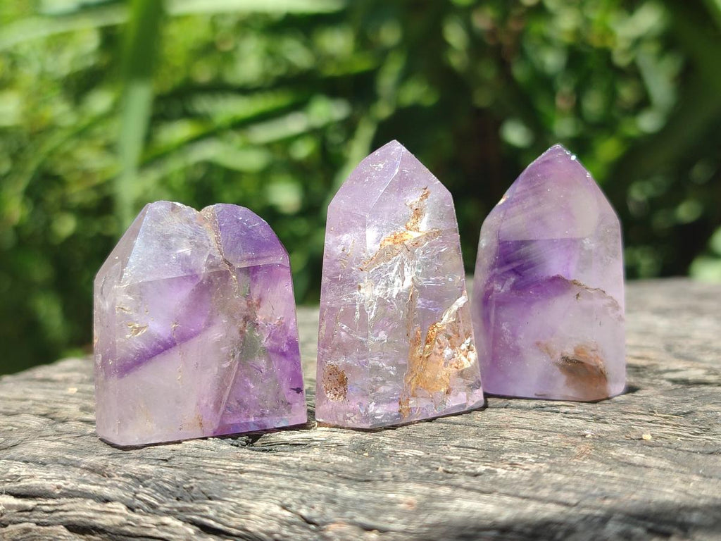 Polished Window Amethyst Crystals x 35 From Akansobe, Madagascar