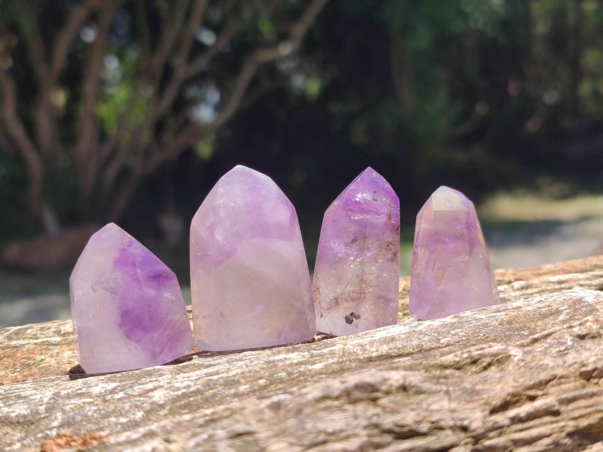 Polished Window Amethyst Crystals x 35 From Akansobe, Madagascar