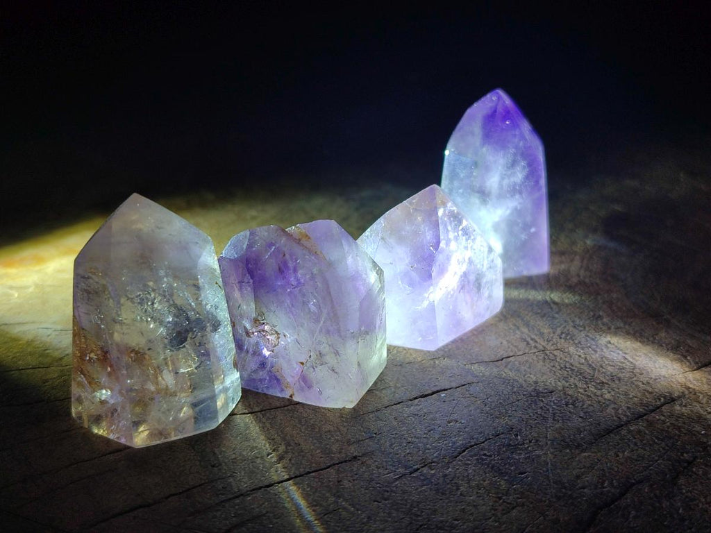 Polished Window Amethyst Crystals x 35 From Akansobe, Madagascar