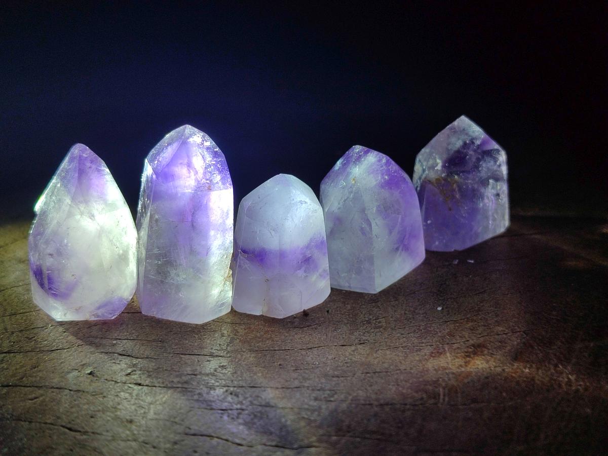 Polished Window Amethyst Crystals x 35 From Akansobe, Madagascar
